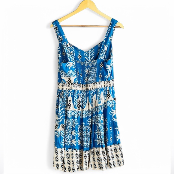 Karen MILLEN Tall Placement Print Woven Tiered Strappy Mini Dress - Picture 12 of 13